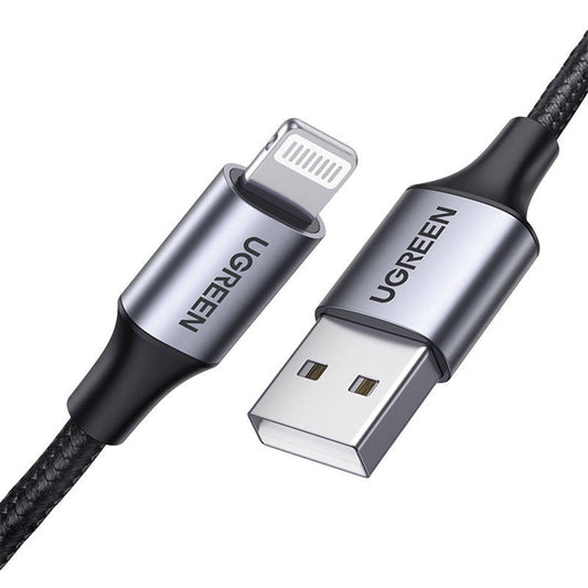 Datový a nabíjecí kabel USB-A - Lightning UGREEN US199, 18W, 1m, šedý