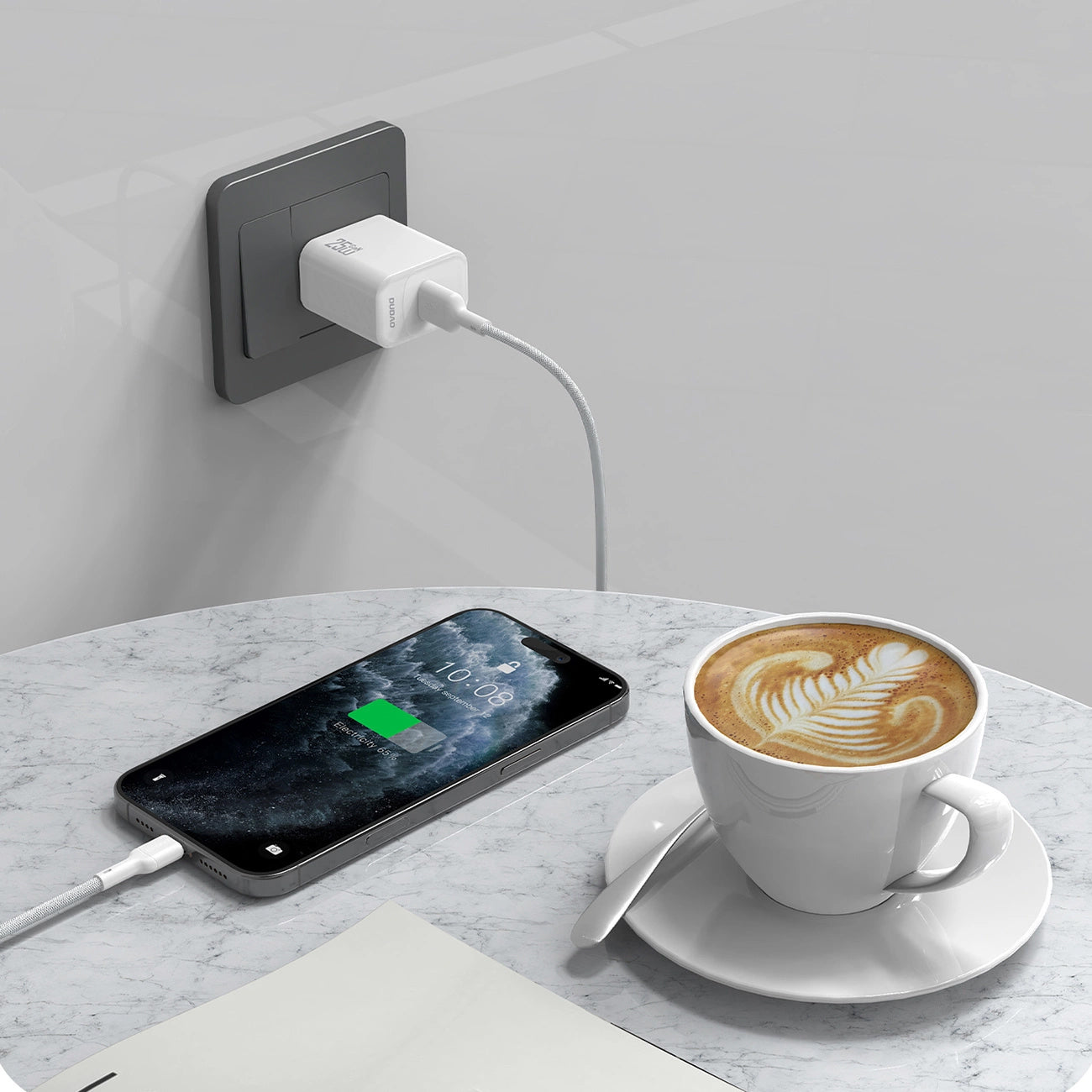 Datový a nabíjecí kabel USB-A - USB-C Dudao L9T, 100W, 1m, Bílý