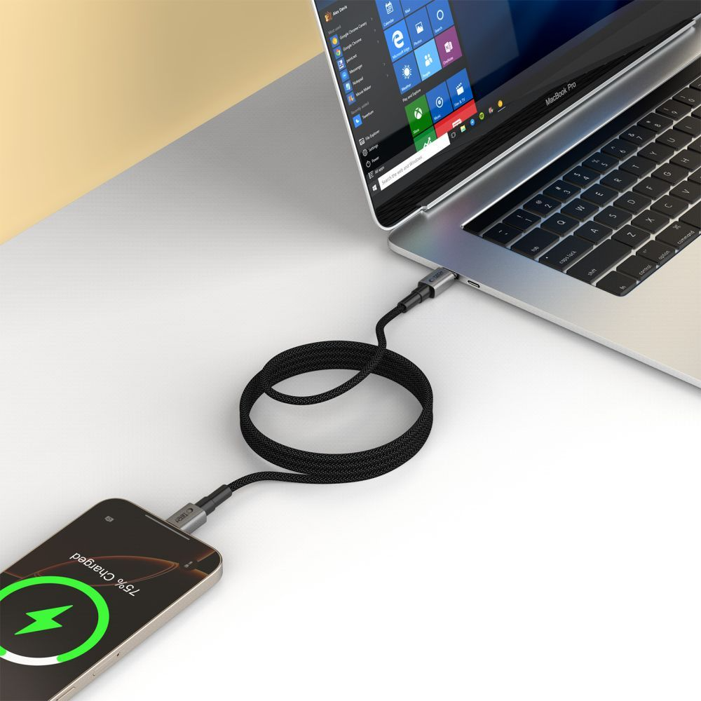 Kabel pro data a nabíjení USB-C - USB-C Tech-Protect Ultraboost DNA MagTwist, 100W, 2m, šedý