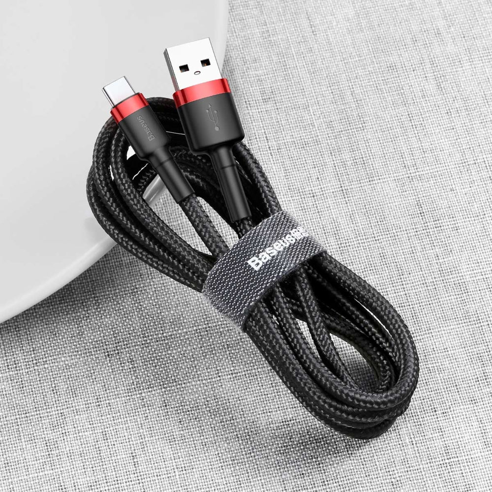 Datový a nabíjecí kabel USB-A - USB-C Baseus Cafule, 60W, 1m, Červený CATKLF-B91