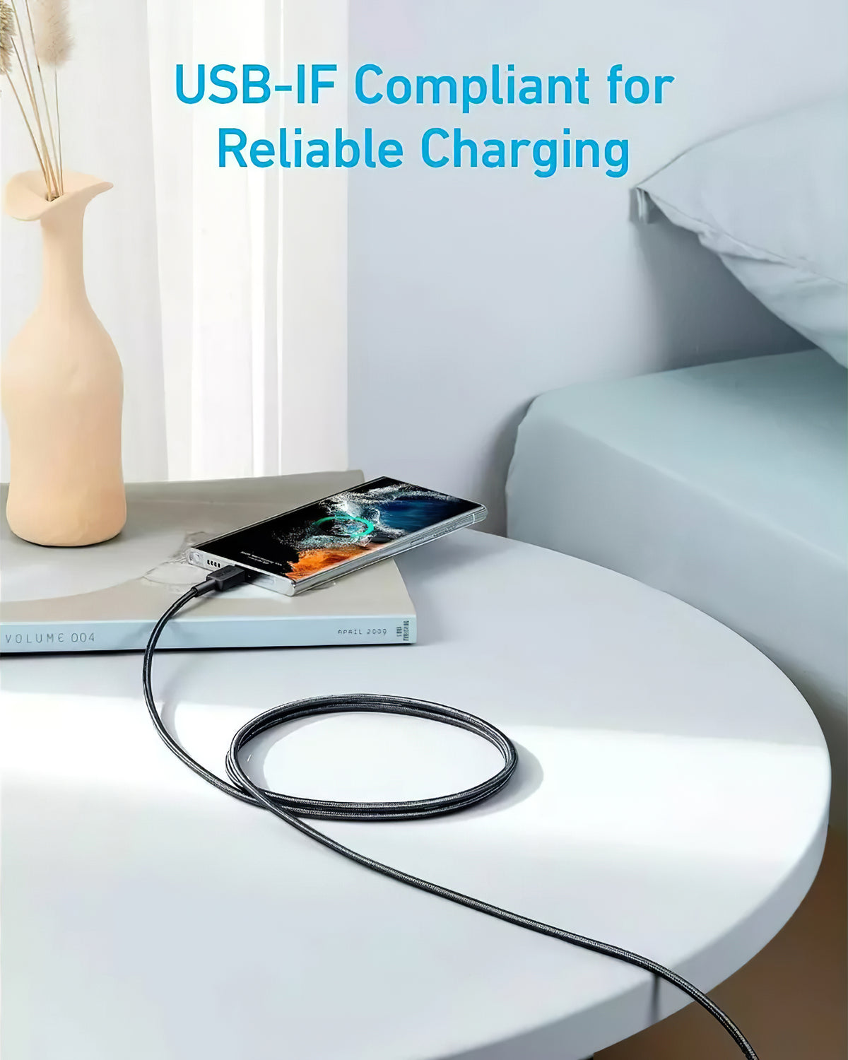 Kabel pro data a nabíjení USB-C - USB-C Anker 322, 60W, 1.8m, Černý A81F6G11