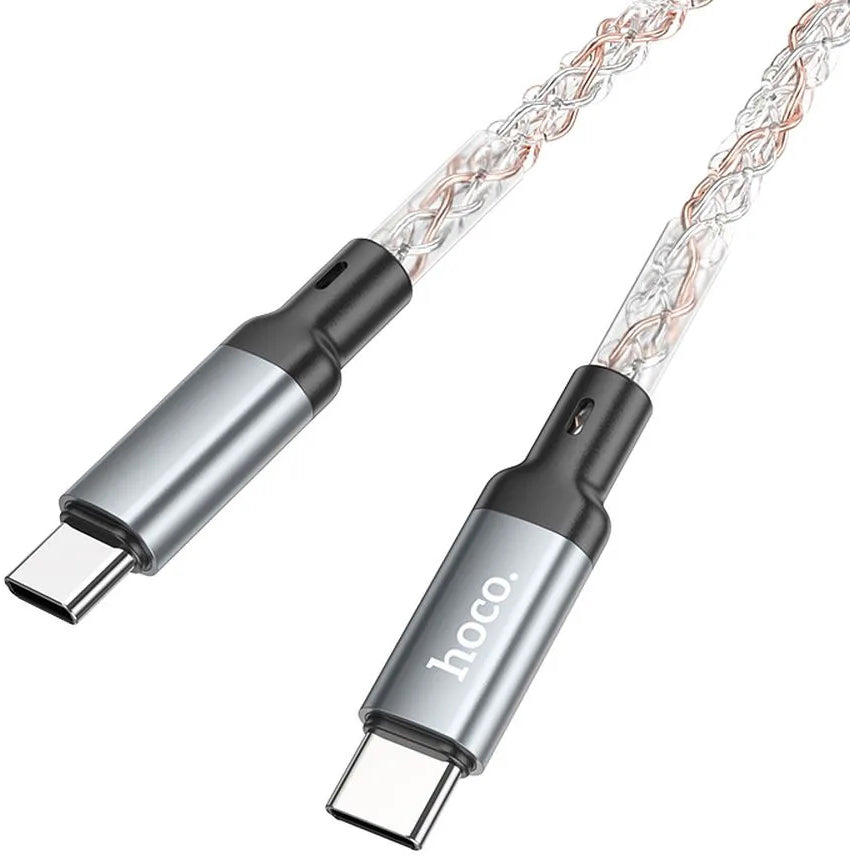 Datový a nabíjecí kabel USB-C - USB-C HOCO U112, 60W, 1m, šedý
