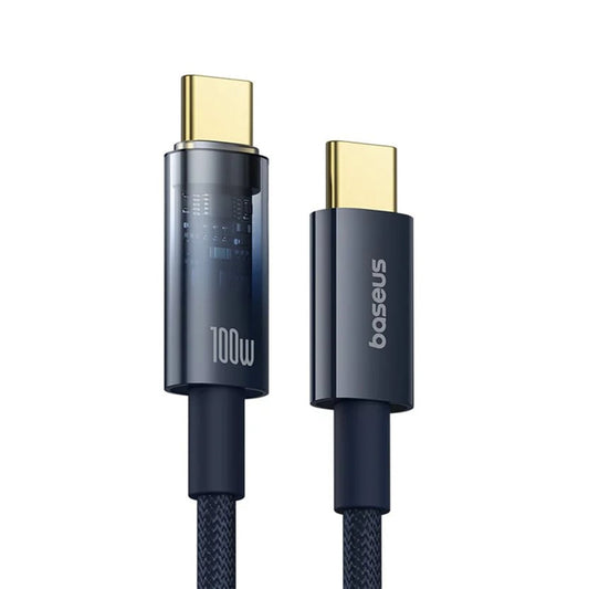 Datový a nabíjecí kabel USB-C - USB-C Baseus Explorer, 100W, 1m, Námořnická modř P10319704321-00