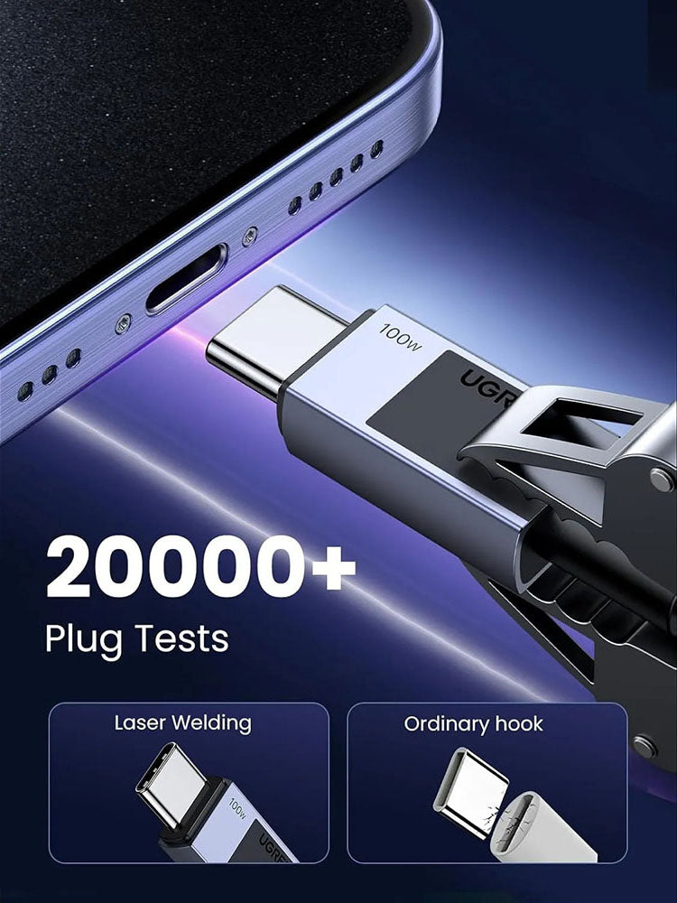 Datový a nabíjecí kabel USB-C - USB-C UGREEN L512, 100W, 3m, šedý