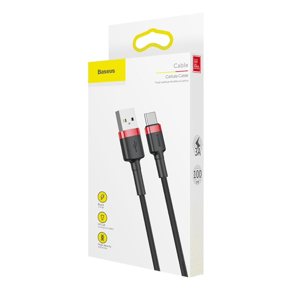 Datový a nabíjecí kabel USB-A - USB-C Baseus Cafule, 60W, 1m, Červený CATKLF-B91
