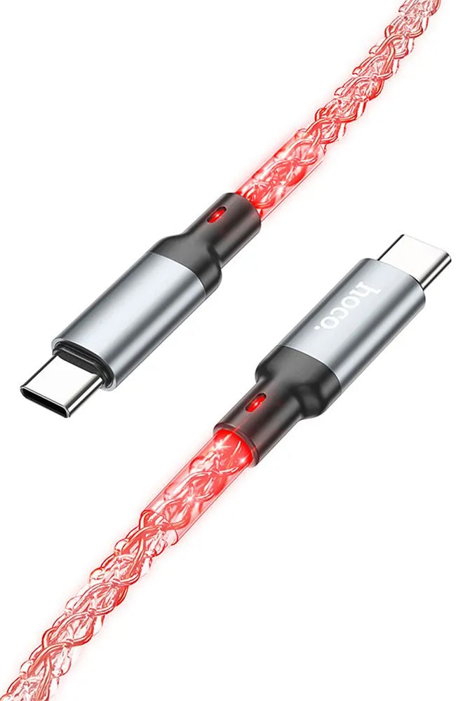 Datový a nabíjecí kabel USB-C - USB-C HOCO U112, 60W, 1m, šedý