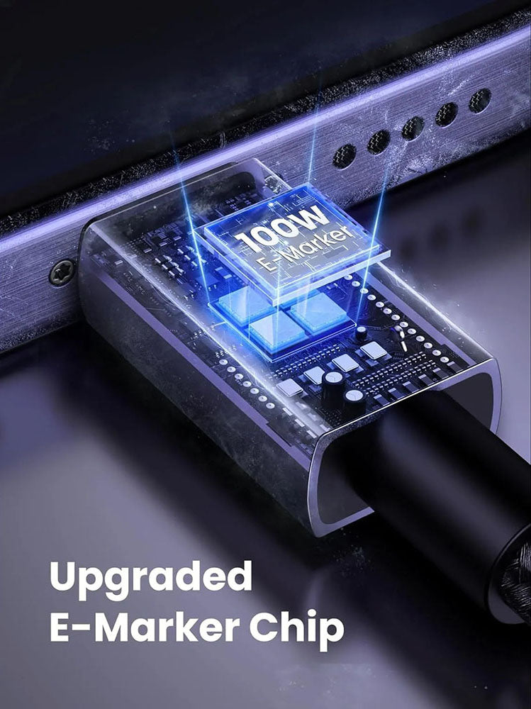 Datový a nabíjecí kabel USB-C - USB-C UGREEN L512, 100W, 0.5m, šedý