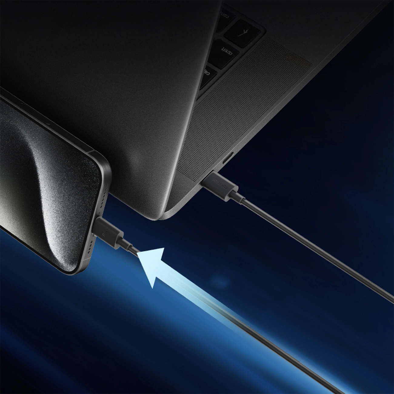 Datový a nabíjecí kabel USB-C - USB-C Cuktech, 240W, 1.5m, Černý CKCTC615NCBK