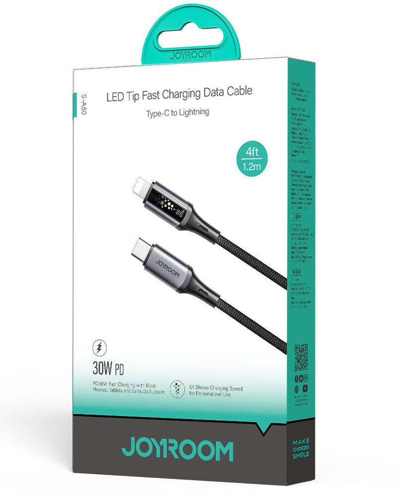 Datový a nabíjecí kabel USB-C - Lightning Joyroom S-A60 StarTalk, 30W, 1.2m, černý