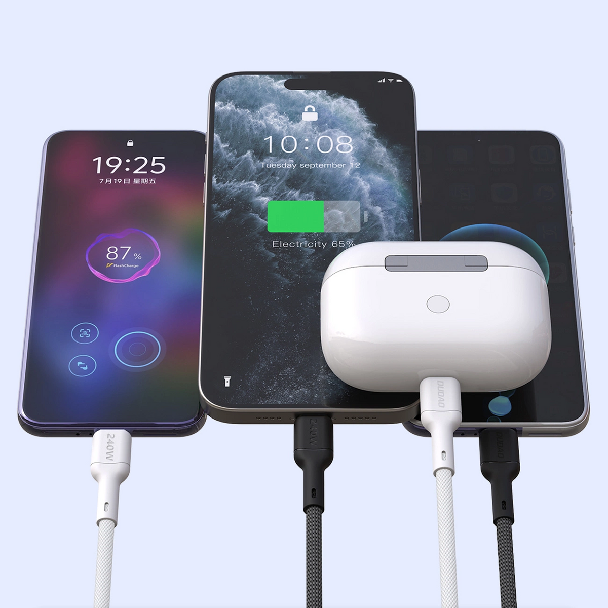 Datový a nabíjecí kabel USB-C - USB-C Dudao L9C Max, 240W, 1,2 m, černý