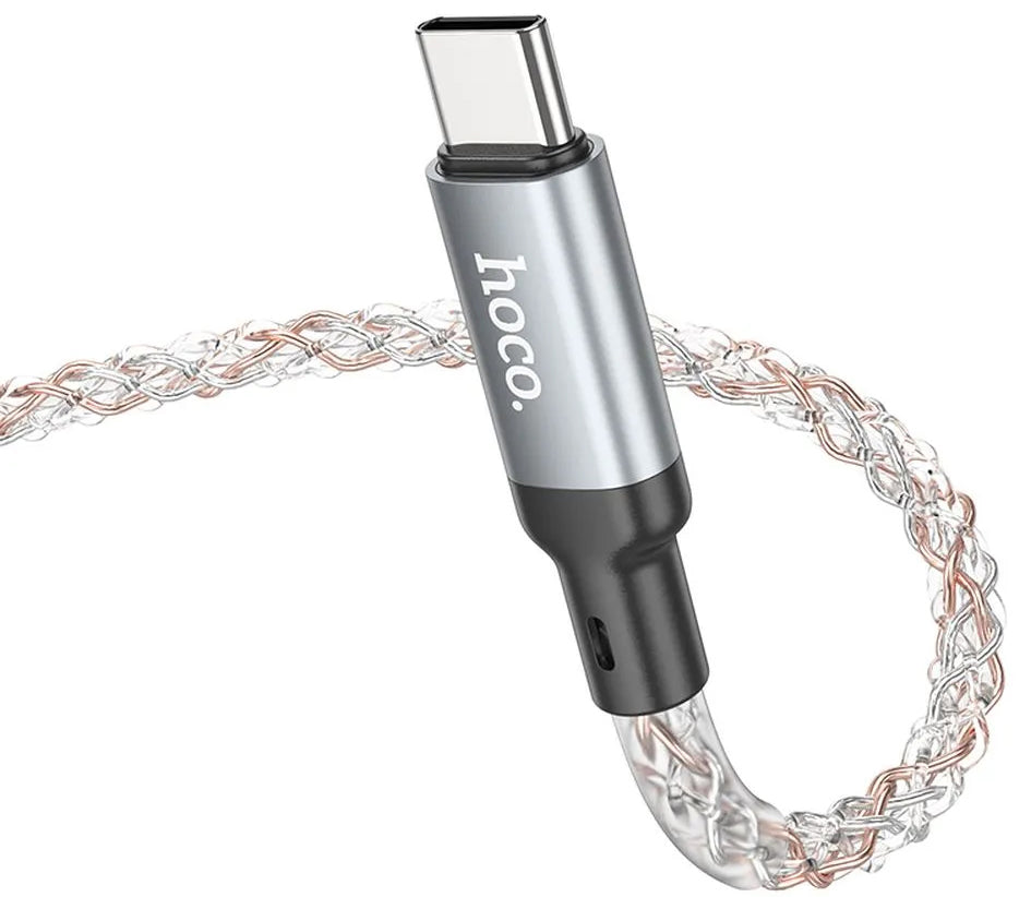 Datový a nabíjecí kabel USB-C - USB-C HOCO U112, 60W, 1m, šedý