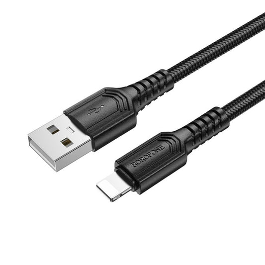 Datový a nabíjecí kabel USB-A - Lightning Borofone BX116 Certain, 18W, 1m, černý