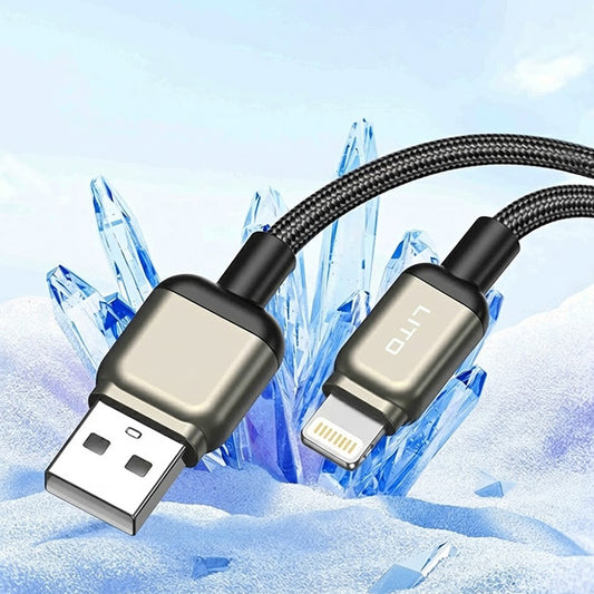 Datový a nabíjecí kabel USB-A - Lightning Lito LD17, 18W, 1m, černý