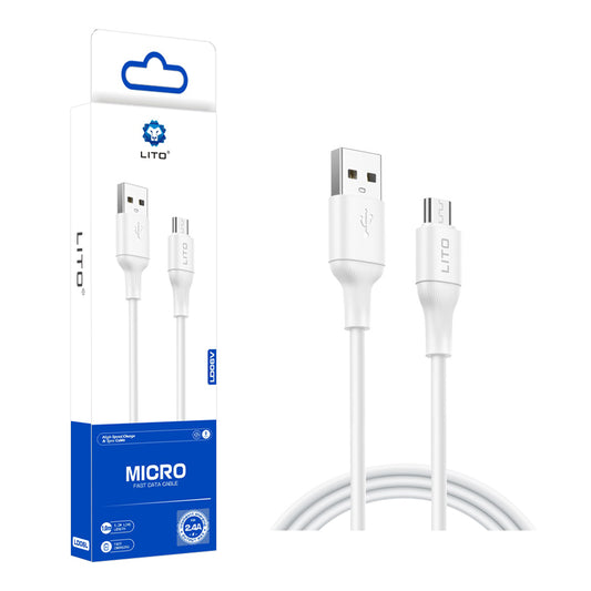 Datový a nabíjecí kabel USB-A - microUSB Lito LD06V, 18W, 1m, Bílý