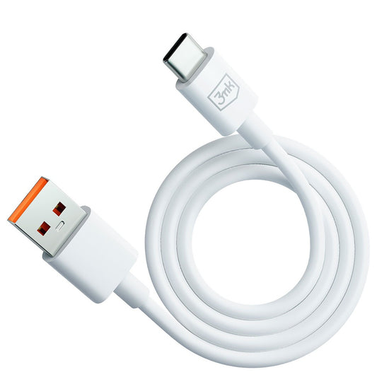Datový a nabíjecí kabel USB-A - USB-C 3MK Hyper, 60W, 1.2m, Bílý