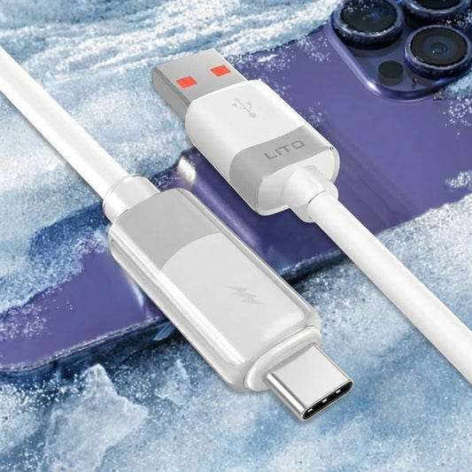 Datový a nabíjecí kabel USB-A - USB-C Lito LD07, 18W, 1m, Bílý