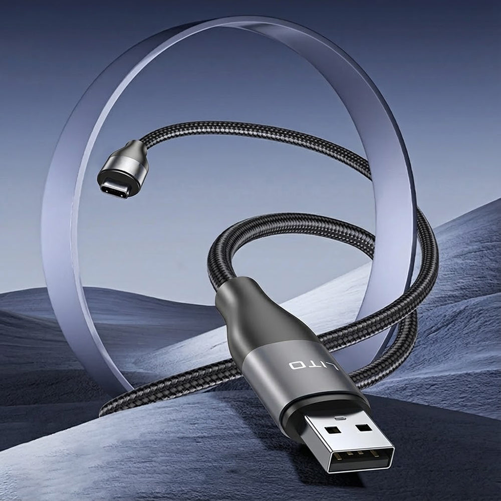 USB-A to USB-C Data and Charging Cable Lito LD23T, 18W, 1m, Gray