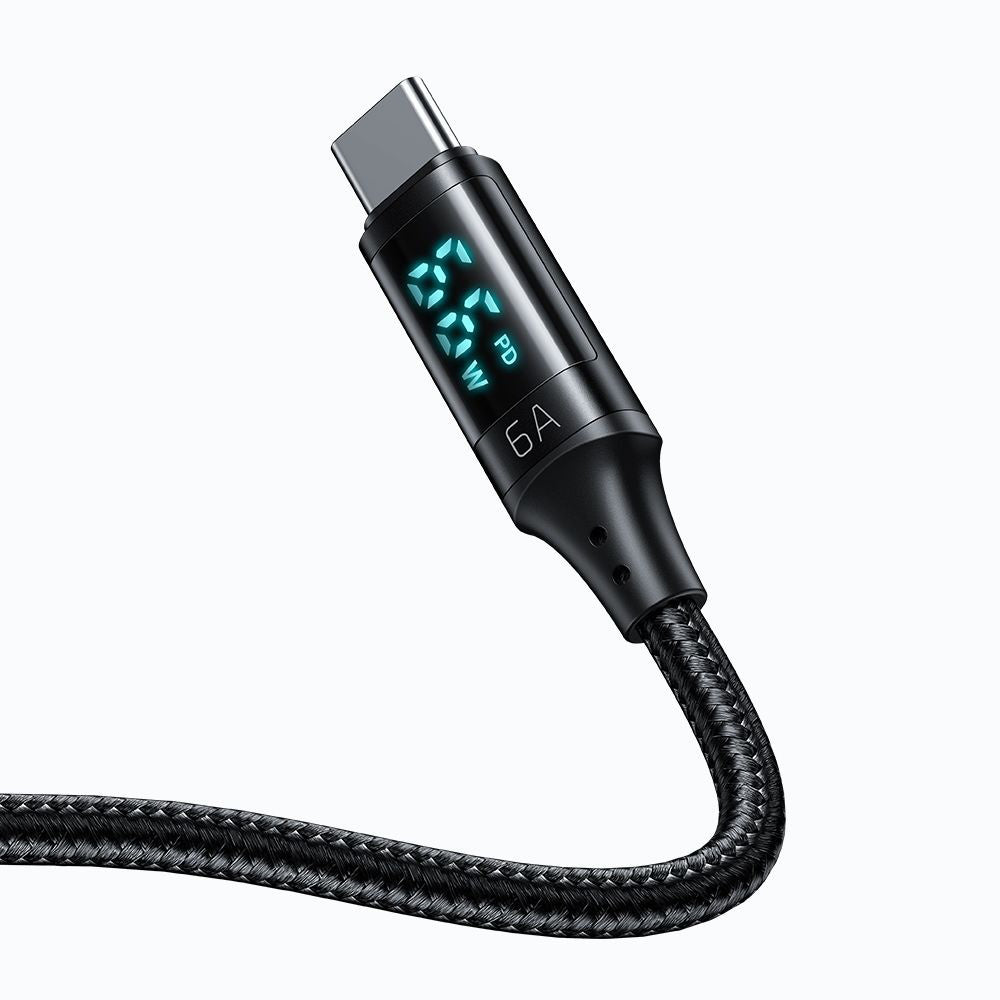 Datový a nabíjecí kabel USB-A - USB-C McDodo CA-1080 Display, 66W, 1.2m, černý