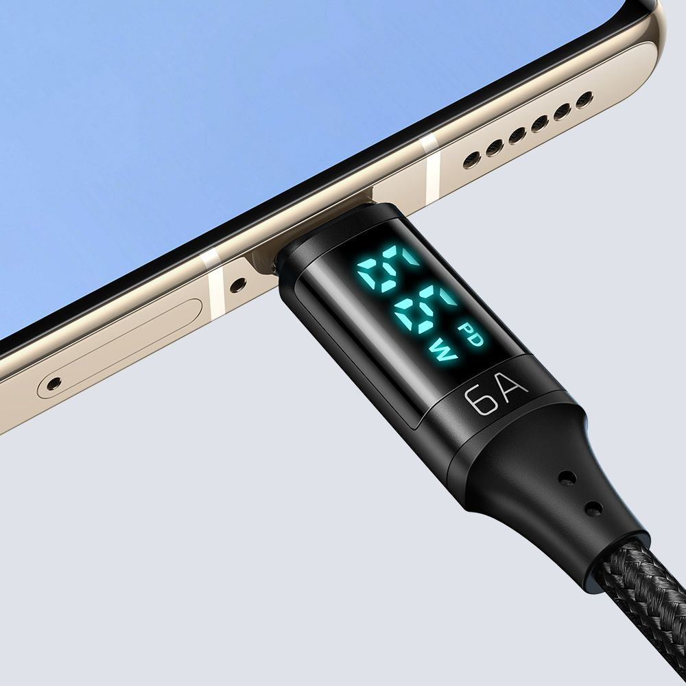 Datový a nabíjecí kabel USB-A - USB-C McDodo CA-1080 Display, 66W, 1.2m, černý