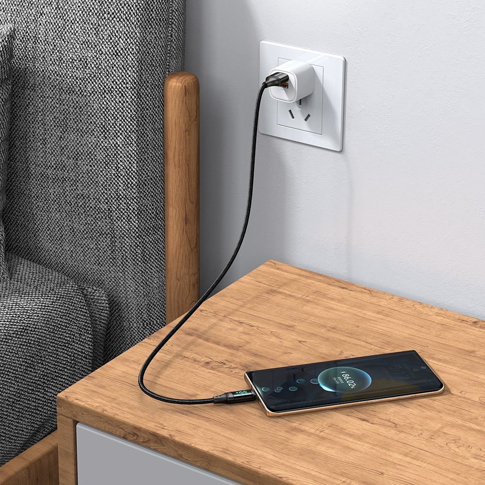 Datový a nabíjecí kabel USB-A - USB-C McDodo CA-1080 Display, 66W, 1.2m, černý