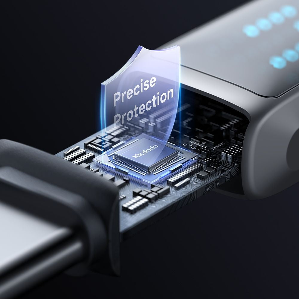 Datový a nabíjecí kabel USB-A - USB-C McDodo CA-2350 Display, 100W, 1.2m, Černý