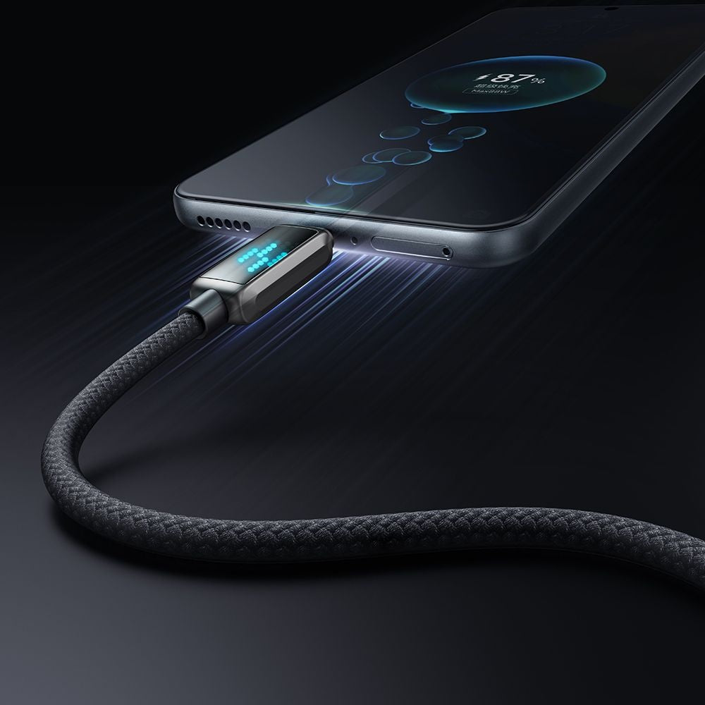 Datový a nabíjecí kabel USB-A - USB-C McDodo CA-2350 Display, 100W, 1.2m, Černý