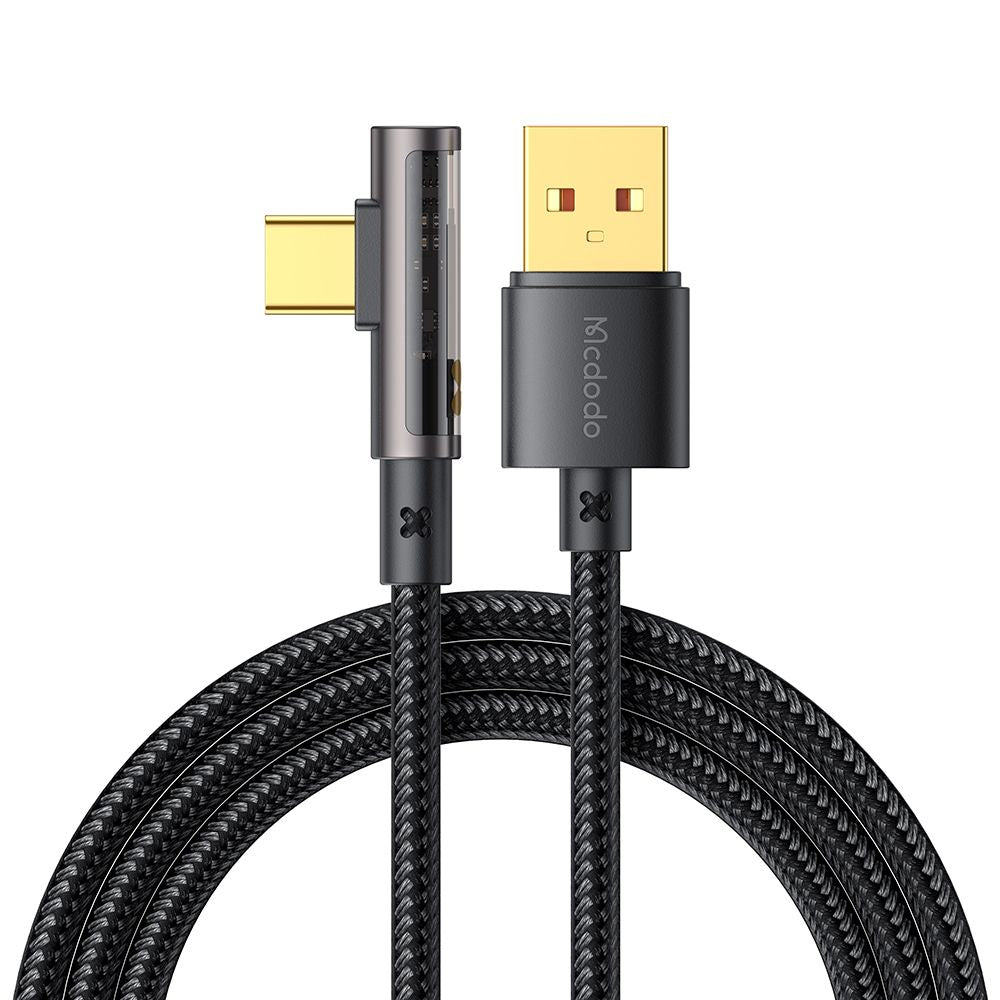 Datový a nabíjecí kabel USB-A - USB-C McDodo CA-3380 Angled, 100W, 1.2m, Černý