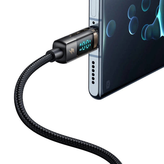 Datový a nabíjecí kabel USB-A - USB-C McDodo CA-3630 s displejem a funkcí automatického vypnutí, 66W, 1,2m, černý.