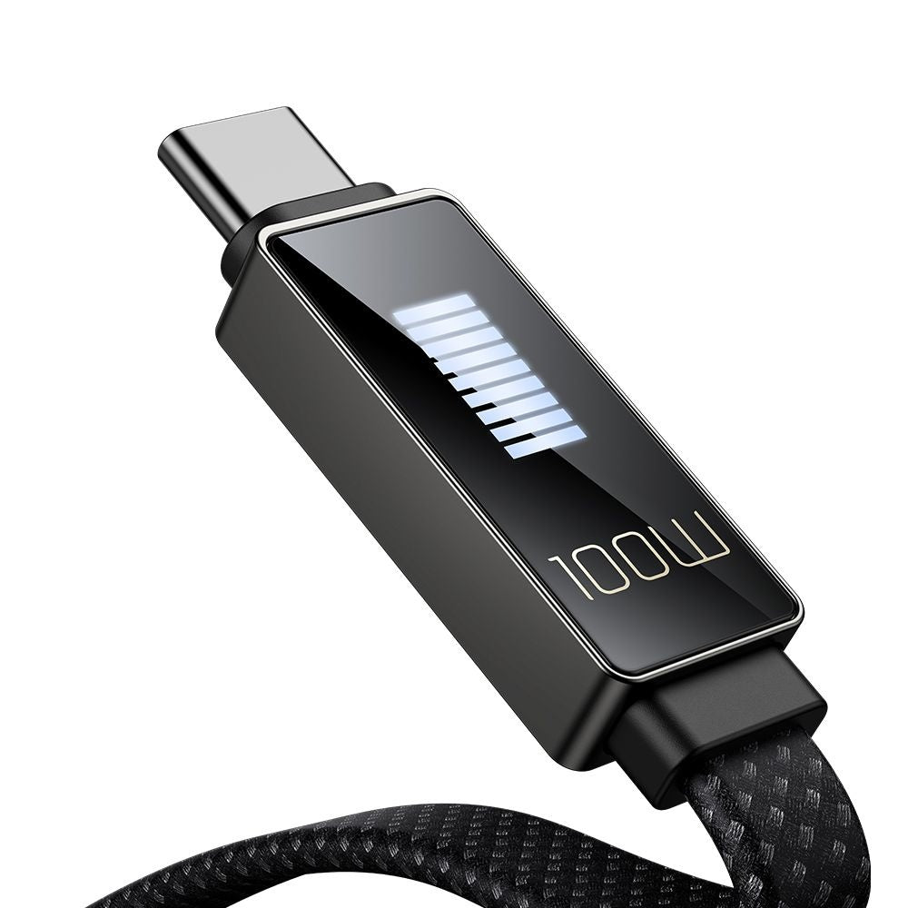 Datový a nabíjecí kabel USB-A - USB-C McDodo CA-4980 Rythm Display, 100W, 1.2m, Černý