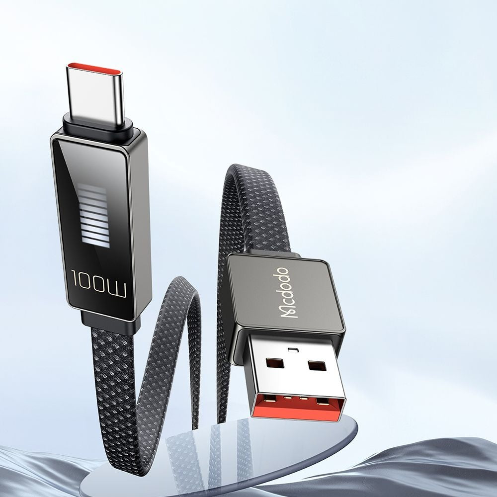 Datový a nabíjecí kabel USB-A - USB-C McDodo CA-4980 Rythm Display, 100W, 1.2m, Černý
