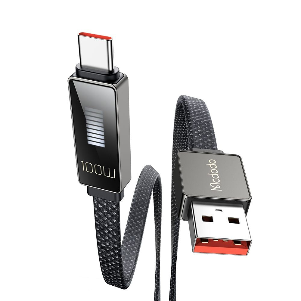 Datový a nabíjecí kabel USB-A - USB-C McDodo CA-4980 Rythm Display, 100W, 1.2m, Černý