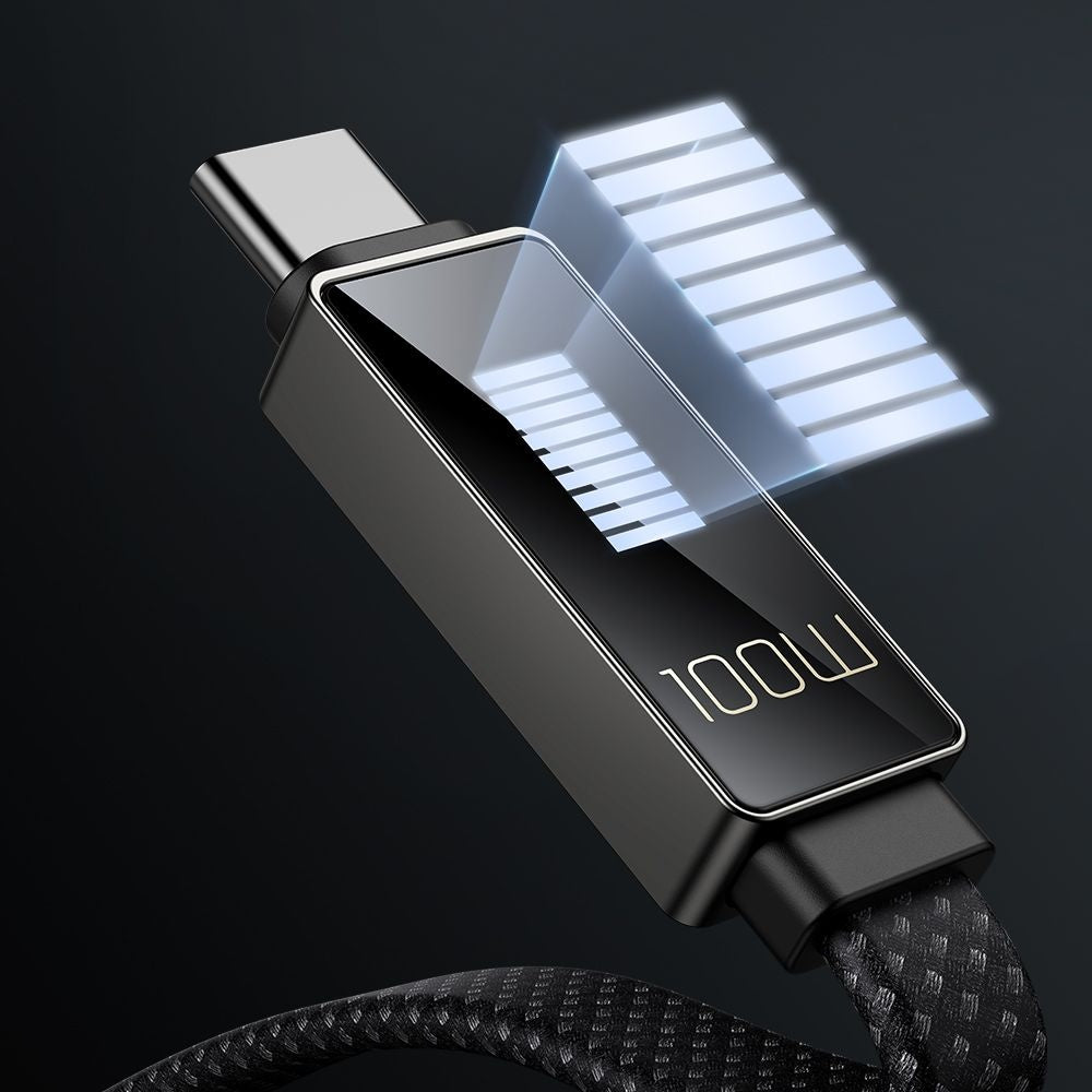Datový a nabíjecí kabel USB-A - USB-C McDodo CA-4980 Rythm Display, 100W, 1.2m, Černý