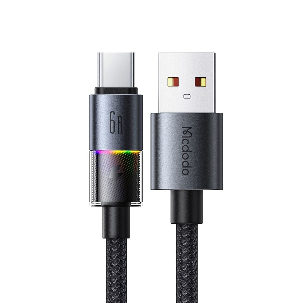 Datový a nabíjecí kabel USB-A - USB-C McDodo CA-8180 Colorful, 66W, 1.2m, černý