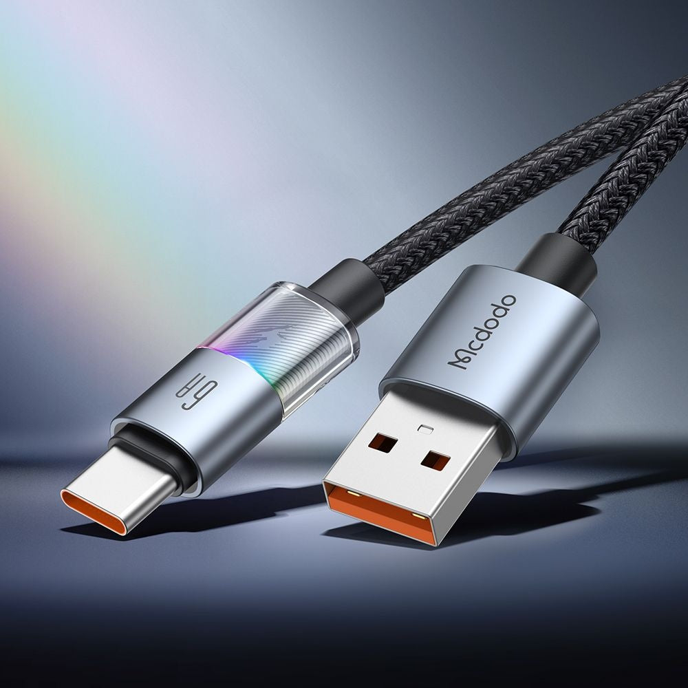 Datový a nabíjecí kabel USB-A - USB-C McDodo CA-8180 Colorful, 66W, 1.2m, černý