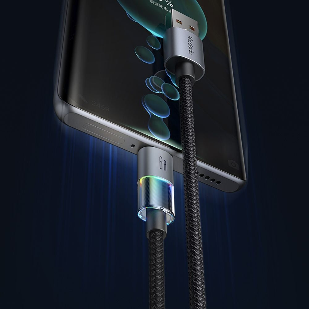 Datový a nabíjecí kabel USB-A - USB-C McDodo CA-8180 Colorful, 66W, 1.2m, černý