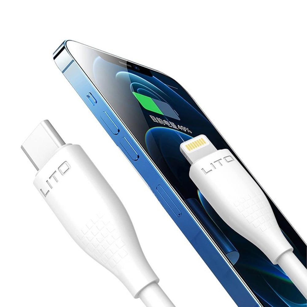 Datový a nabíjecí kabel USB-C - Lightning Lito LD03, 27W, 1m, Bílý