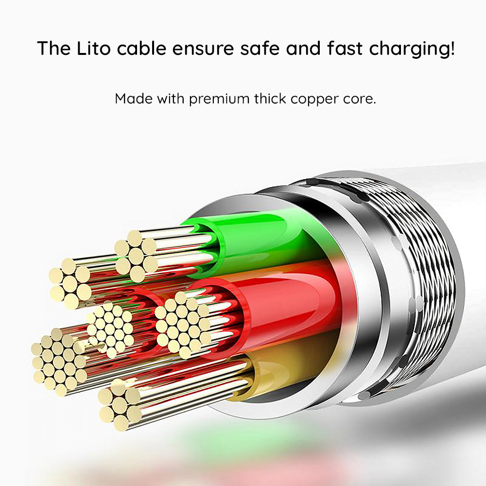 Datový a nabíjecí kabel USB-C - Lightning Lito LD03, 27W, 1m, Bílý