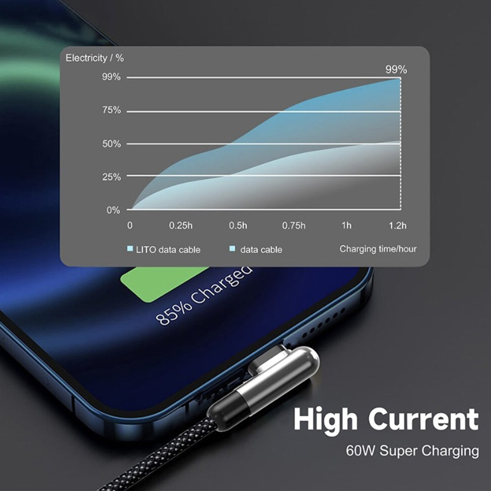 Datový a nabíjecí kabel USB-C - Lightning Lito LD13CL, 30W, 1m, černý