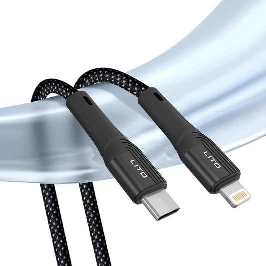 Datový a nabíjecí kabel USB-C - Lightning Lito LD14CL, 30W, 1m, černý