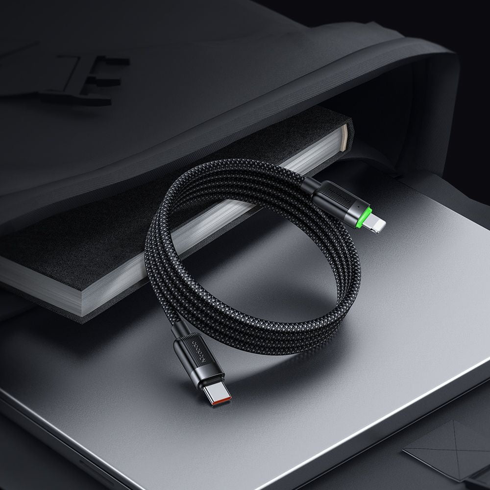 USB-C to Lightning McDodo CA-2010 Self Winding Data and Charging Cable, 36W, 1.2m, Black