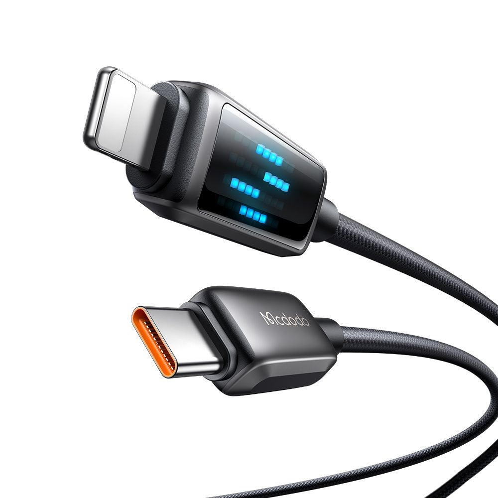 Datový a nabíjecí kabel USB-C - Lightning McDodo CA-2630 Display, 36W, 1.2m, černý