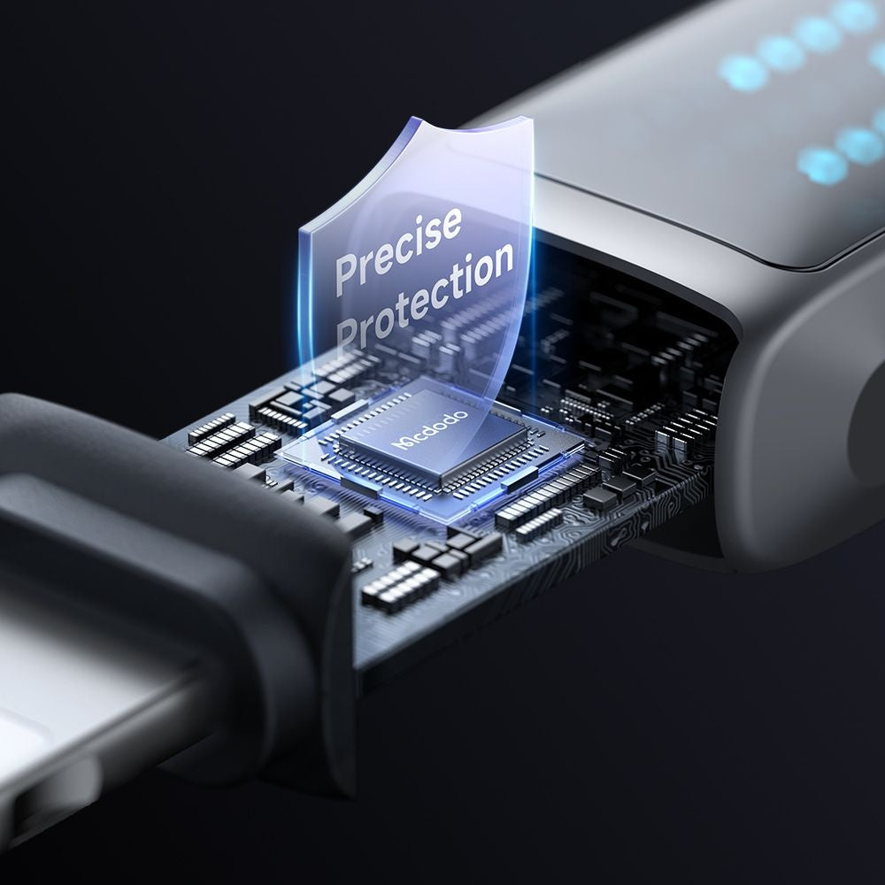 Datový a nabíjecí kabel USB-C - Lightning McDodo CA-2630 Display, 36W, 1.2m, černý