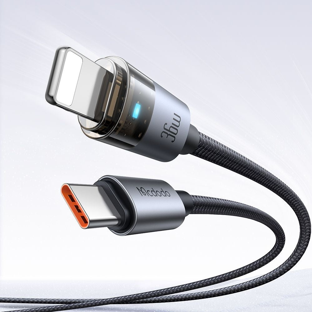 Datový a nabíjecí kabel USB-C - Lightning McDodo CA-6940, 36W, 1.2m, Černý