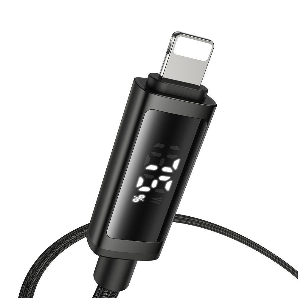 Datový a nabíjecí kabel USB-C - Lightning McDodo CA-7990 Display, 36W, 1.2m, Černý