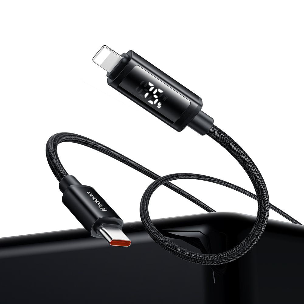 Datový a nabíjecí kabel USB-C - Lightning McDodo CA-7990 Display, 36W, 1.2m, Černý