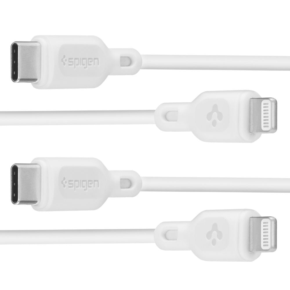 Datový a nabíjecí kabel USB-C - Lightning Spigen Durasync, 20W, 1m, bílý, sada 2 kusy