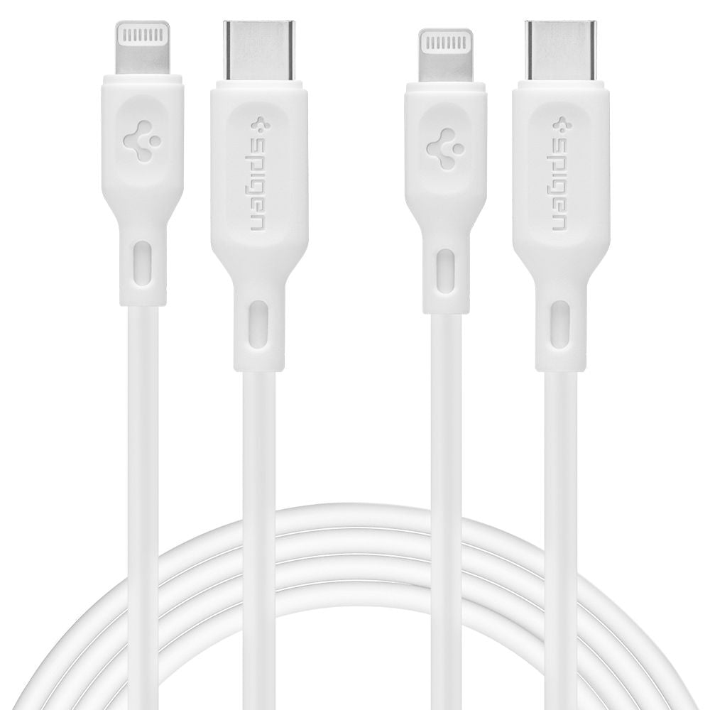 Datový a nabíjecí kabel USB-C - Lightning Spigen Durasync, 20W, 1m, bílý, sada 2 kusy