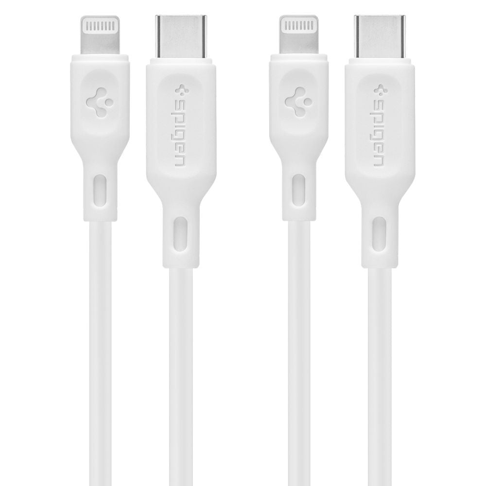Datový a nabíjecí kabel USB-C - Lightning Spigen Durasync, 20W, 1m, bílý, sada 2 kusy