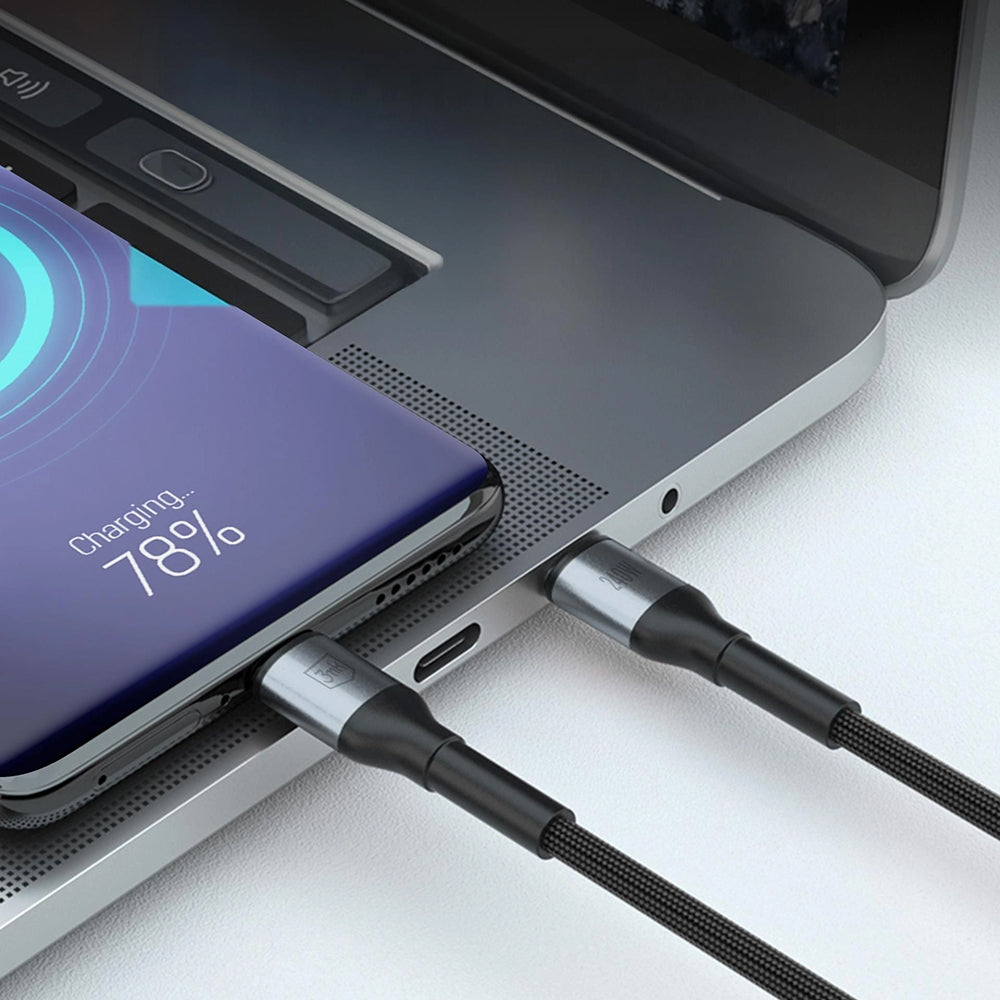Datový a nabíjecí kabel USB-C - USB-C 3MK Hyper, 240W, 2m, Černý