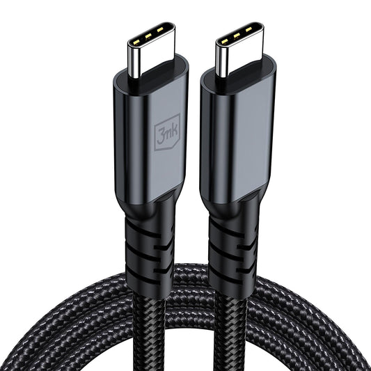 Datový a nabíjecí kabel USB-C - USB-C 3MK Hyper N Thunderbolt 4, 240W, 2m, černý